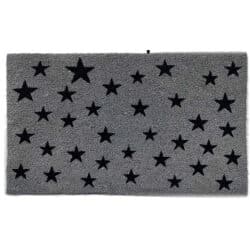 שטיח סף לדלת מסיבי אפור שחור 45/75 כוכבים