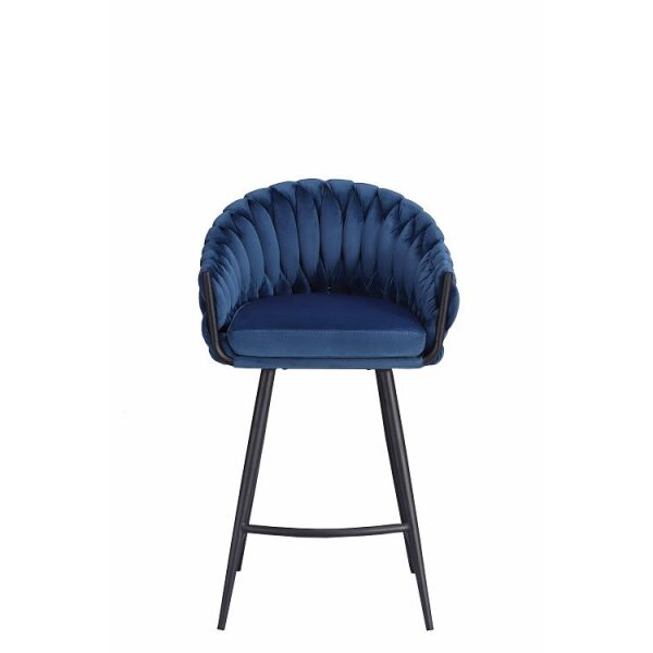 כסא בר מילה קטיפה כחול
