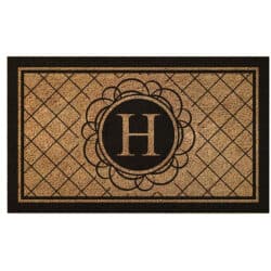 שטיח סף לדלת מסיבי שחור טבעי 45/75 H