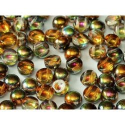 חרוזים צ’כי קבוצון, Two hole Cabochon Beads 6mm 00030/95300 Crystal Magic Copper