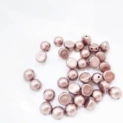 חרוזים צ’כי קבוצון, Two hole Cabochon Beads 7mm 396-06-77057 Saturated Metallic Pale Dogwood