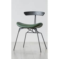 כיסא אוכל מושב ירוק דמוי עור ״ליאור״