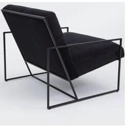 כורסא בד קטיפה ״אוולין״ פסים שחורה