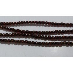 חרוזים עגולים, Round Beads 3mm Siam Ruby Copper Picasso 5-03-CT9008