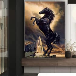 A-166 תמונה מעוצבת של סוס על קנבס או זכוכית מחוסמת