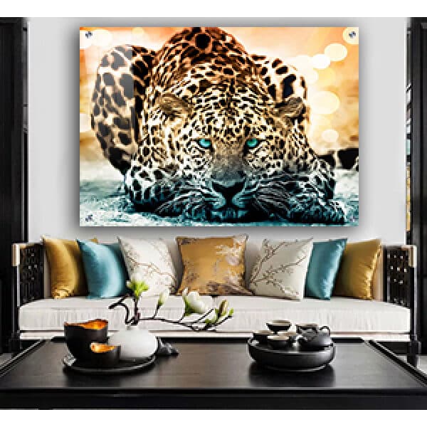 A-287 תמונת זכוכית או קנבס של נמר בטבע לסלון או חדר שינה