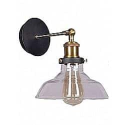 מנורת קיר וינטג’ בשילוב פליז וזכוכית