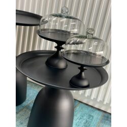 שולחן צד נמוך דגם טל שחור עם רגל שחורה
