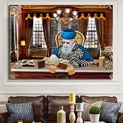 1559 – ציור מיוחד של הרב עובדיה יוסף לומד תורה להדפסה על קנבס או זכוכית מחוסמת