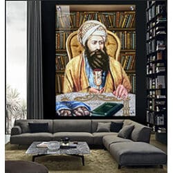 1458 – ציור מעוצב של הבן איש חי סביב שולחן שבת להדפסה על קנבס או זכוכית