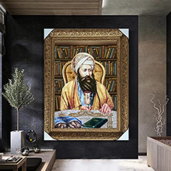 1458 – ציור מעוצב של הבן איש חי סביב שולחן שבת להדפסה על קנבס או זכוכית