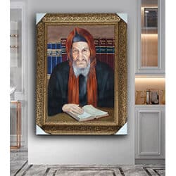 1107 – ציור מיוחד של בבא סאלי עעל רקע ספרי תורה להדפסה על קנבס או זכוכית
