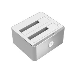USB 3.0 6G TO DUAL DOCKING -תחנת עגינה ל-2 דיסקים קשיחים כולל שכפול אלומניום	 UNITEK