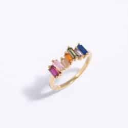 טבעת סירן קריסטלים צבעונים Danon