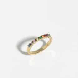 טבעת רינבו קריסטלים צבעונים Danon