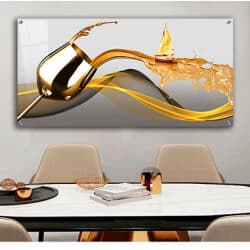 K-3 תמונת אבסטרקט מודרנית בשילוב כוס יין על קנבס או זכוכית מחוסמת