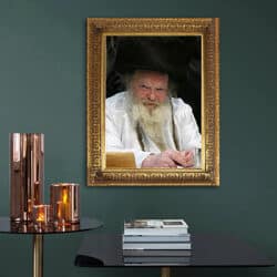 1970 – תמונה של האדמו”ר מלעלוב – רבי שמעון נתן נטע בידרמן על קנבס או זכוכית