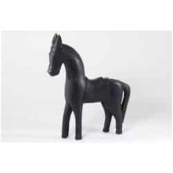 סוס עץ שחור דקורטיבי