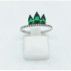 טבעת כסף 925 כתר ירוק
