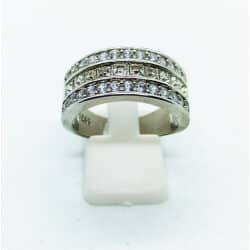 טבעת כסף 925 רחבה עם אבנים משובצות