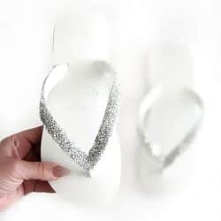 כפכפים מעוצבים טופ-שברי זכוכית לבן