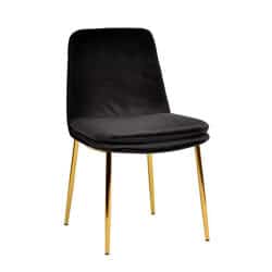 כיסא מעוצב לפינת אוכל – ריפוד קטיפה איכותי בצבע שחור