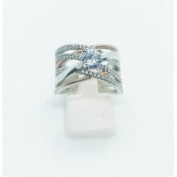 טבעת כסף 925 משולב רוז גולד