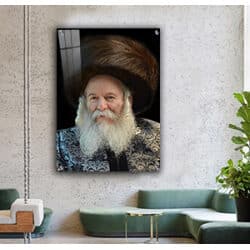 1987 – הרב בן ציון אריה לייבוש הלברשטאם, חסידות באבוב (48) על קנבס או זכוכית