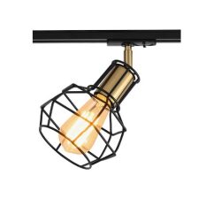 מנורת ספוט וינטג לפס צבירה שחור +זהב דגם רשת