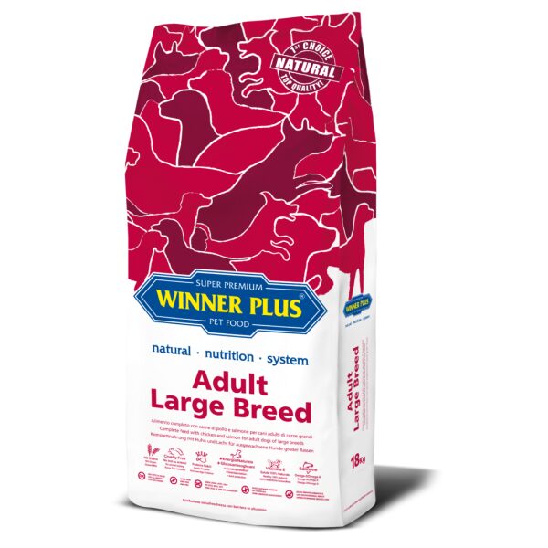 ווינר פלוס מזון לכלבים בוגרים מגזע גדול 18 ק”ג Winner Plus