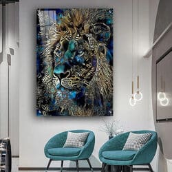 A-85 תמונה של פני אריה צבעוני לסלון או חדר שינה