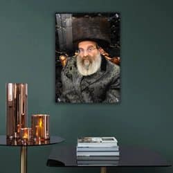 1996 – תמונה של האדמו”ר מסדיגורא – הרב ישראל משה פרידמן על קנבס או זכוכית