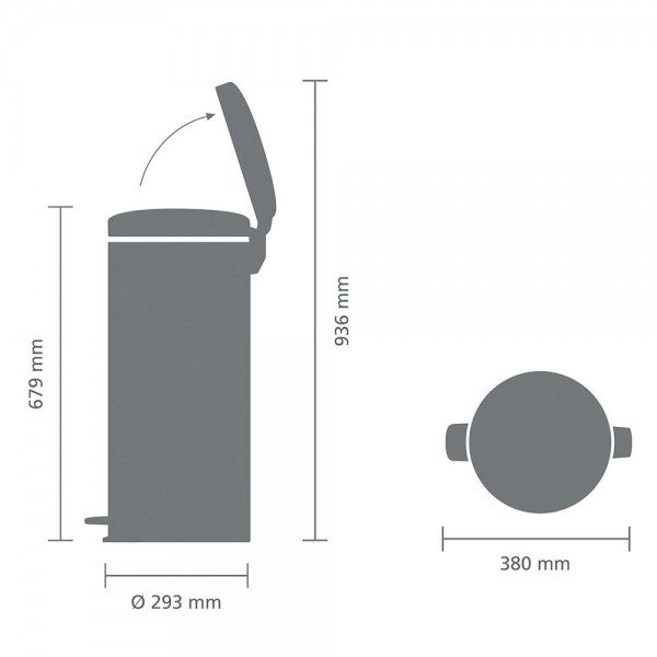 פח אשפה ברבנטיה, 30 ליטר, פדל – זהוב Brabantia