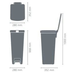 פח הפרדה StepUp פדל 40 ליטר פלסטיק, אפור בהיר Brabantia | משלוח חינם!