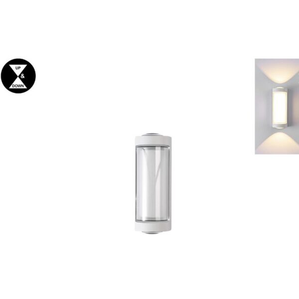 מנורת קיר מוגן מים בשחור ולבן דגם מוזה אפ דאון