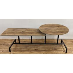 שולחן סלון עץ רגל שחורה