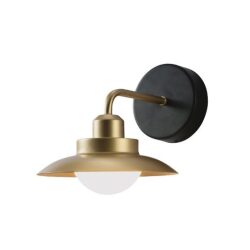 מנורת קיר בשחור + זהב LED 8W