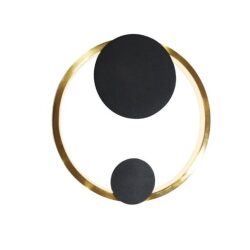 מנורת קיר זהב + שחור טבעת