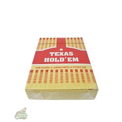חבילת קלפים טקסס הולדם מוגדלים למשחק קלפים TEXAS HOLD’EM בצבע אדום