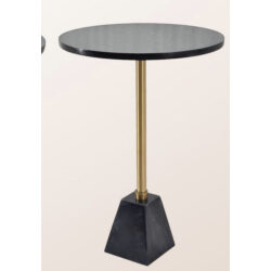 שולחן צד שיש שחור בשילוב זהב