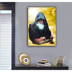 1313 – תמונה מעוצבת של רבי אלעזר אבוחצירא מתפלל על קנבס או זכוכית