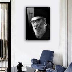 5351 – תמונה אמיתית של בבא חאקי – רבי יצחק אבוחצירא בשחור לבן להדפסה על קנבס או זכוכית