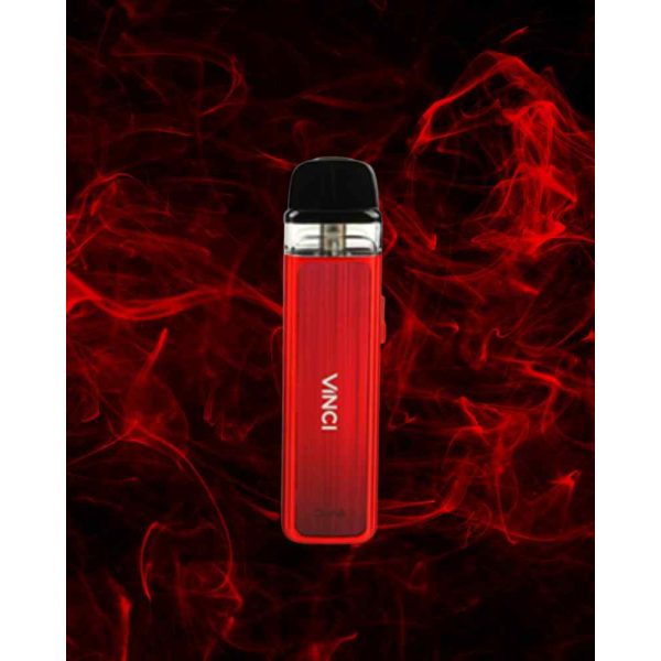 סיגריה אלקטרונית רב פעמית חברת VOOPOO דגם Vinci Pod Kit בטרייה 800mAh צבע Aurora Red