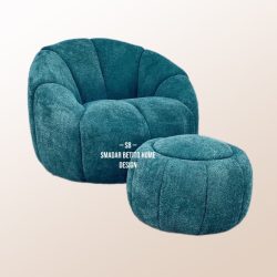 כורסא + הדום צבע כחול