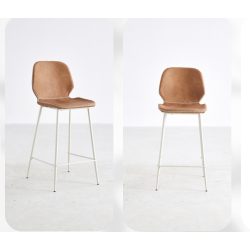 כיסא בר דגם ״alex” קאמל רגליים לבן