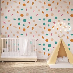 מדבקות קיר לחדר ילדים צורות גאומטרית בצבעים שונים לפחות 60 יח’ במארז