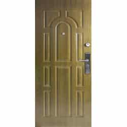 טפט לדלת. ציפוי מגנטי לדלת כניסה דגם נורדי, דמוי עץ  חום בהיר עם שקעים בצורות יפות