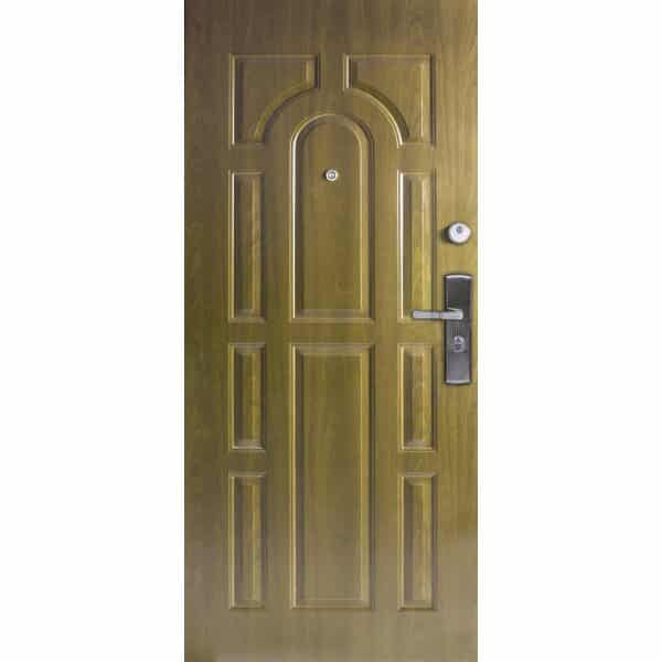 טפט לדלת. ציפוי מגנטי לדלת כניסה דגם נורדי, דמוי עץ  חום בהיר עם שקעים בצורות יפות