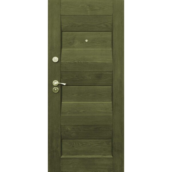 טפט לדלת. ציפוי מגנטי לדלת כניסה דגם דניאל, דמוי עץ בגווני ירוק זית שונים