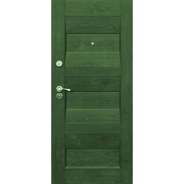 טפט לדלת. ציפוי מגנטי לדלת כניסה דגם דניאל, דמוי עץ בגווני ירוק שונים